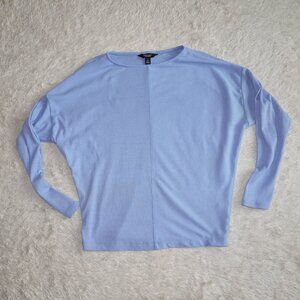 Women's Size XS Simply Vera Wang Pastel Blue Ribbed Long Sleeve Sweater